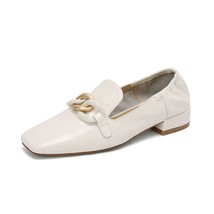Square Toe Casual  Loafers for Women Slip On Women&#39;s Loafers Cow Leather Female  - £92.57 GBP