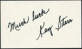 Kay Starr Signed 3X5 Index Card Pop Singer Wheel Of Fortune Rock And Roll Waltz - £21.58 GBP