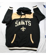 New Orleans Saints NFL Hoodie XXL Black &amp; Gold Fleece Pullover - $37.10