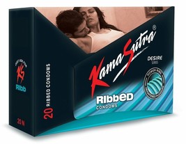 KamaSutra Desire Series Condoms for Men (Ribbed) - 20 Pieces (Pack of 1) - £14.20 GBP
