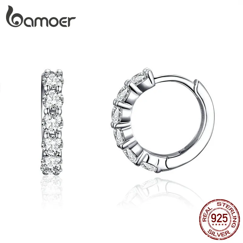 Wedding Hoop Earrings for Women Sterling Silver 925 High Quality Cubic Zirconia  - £19.88 GBP