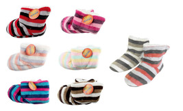 6 pair Womens Fuzzy Booties Slippers Non-Slip Lined Large/XL Stocking Stuffer - £19.80 GBP