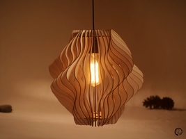 Minimalist Wood Pendant Light Scandinavian Dining Room Ceiling Lighting Decor - £196.65 GBP