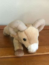 Gently Used Very Cute Aurora Plush Tan Big Horn Sheep Stuffed Animal – 5.5 inche - £6.49 GBP