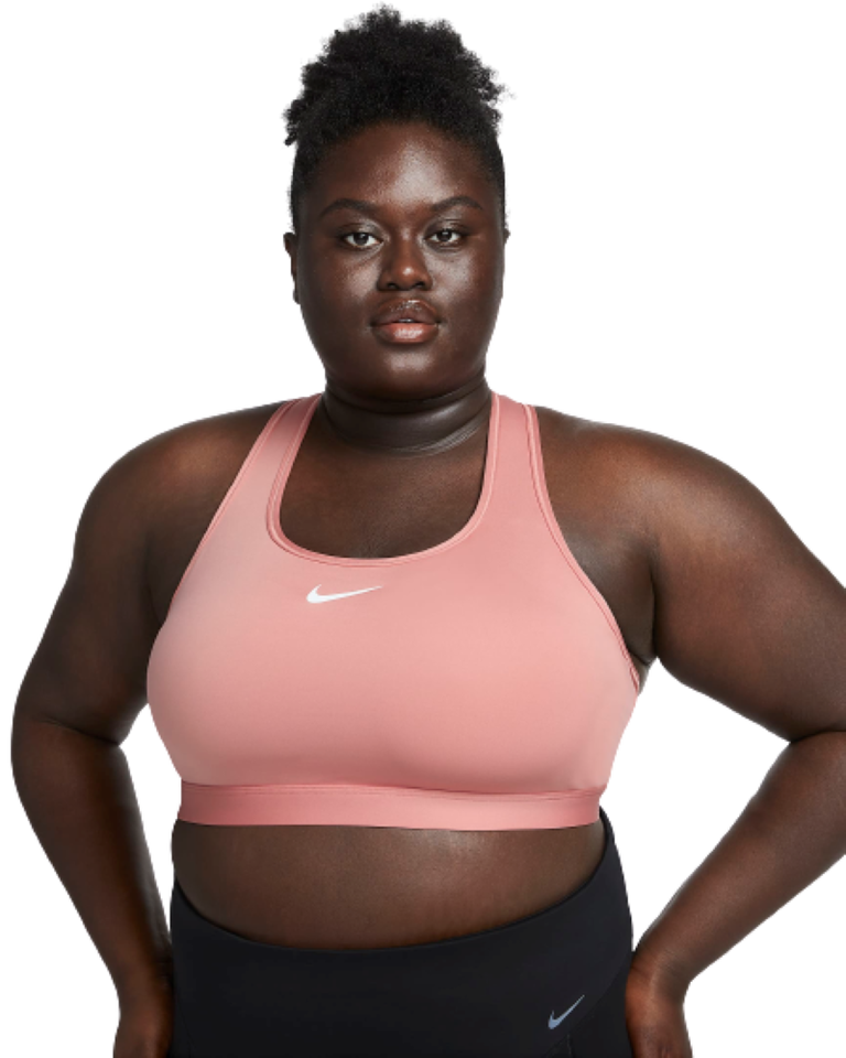 Nike Women's Swoosh Go to Sports Bra Desert Berry Color Medium