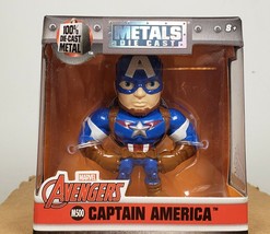 Jada Marvel Die-Cast Metals Captain America 2.5&quot; Inch Figure Avengers M500 NEW - £9.88 GBP