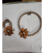 Pretty Floral and Bead Necklace and Bracelet Set.  Includes 4&quot; extension... - $34.20