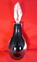 Perfume Bottle Lead Crystal Handcrafted Oneida Black Onyx  7&quot; tall  Stunning - £24.89 GBP