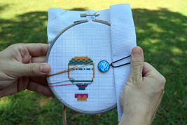 Keeper for extra fabric cross stitch pattern holder embroidery needle mi... - $17.90