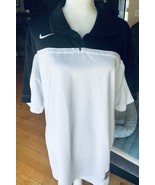Nike Dri-Fit T-Shirt Short Sleeve Athletic White Black Large 1/4 Zip - $28.49 CAD