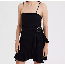 AEO American Eagle Black Wrap Front Cami Dress Size Large NEW - £30.59 GBP