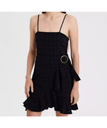 AEO American Eagle Black Wrap Front Cami Dress Size Large NEW - £30.67 GBP