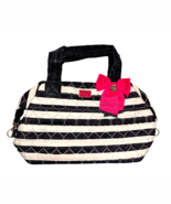 Betsey Johnson Quilted Heart Shaped Pattern Handbag Purse Tote Floral In... - $47.77 CAD
