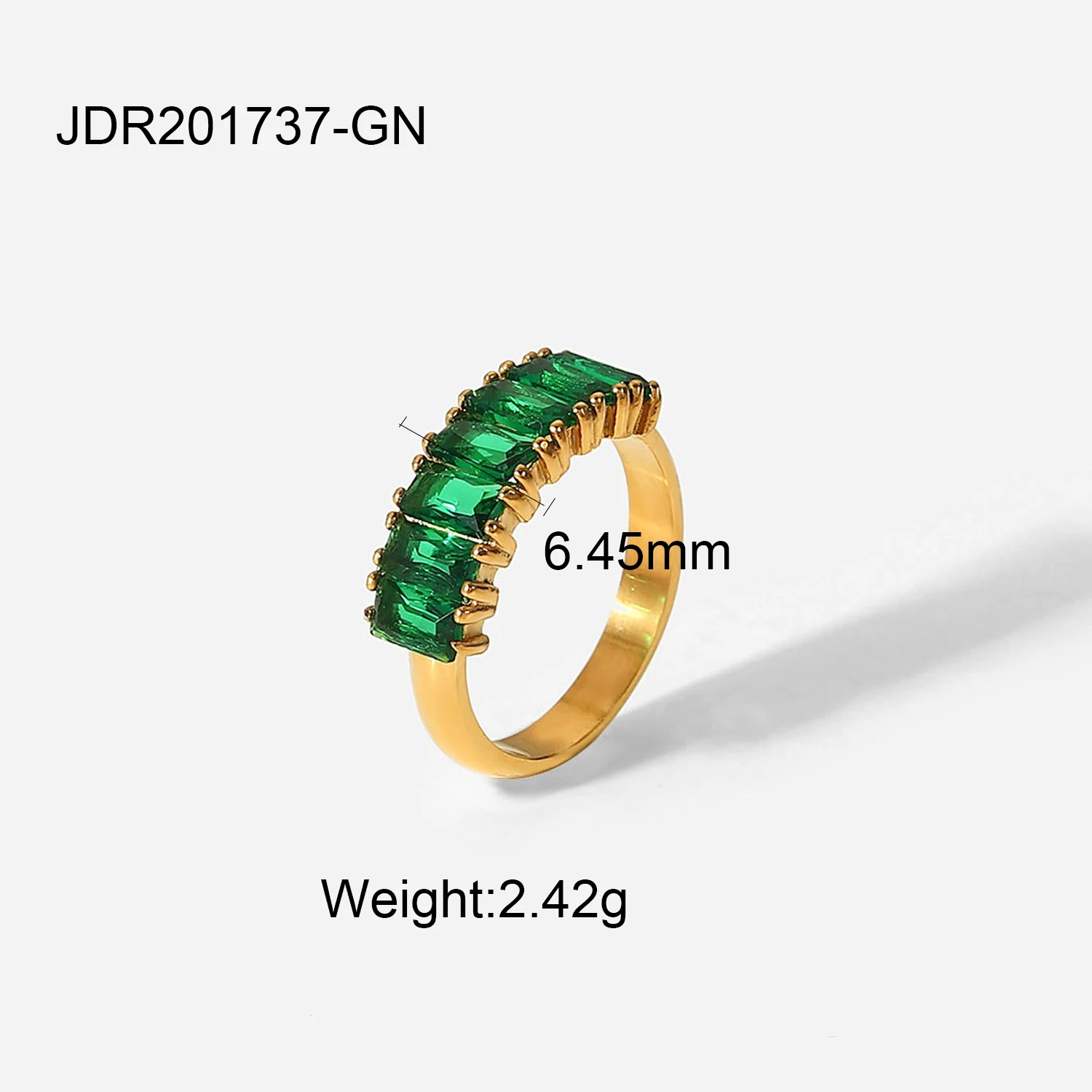 Colorful ZIrcon Stainless Steel Rings 18k Gold Waterproof Jewlry Women Gift Half - £14.07 GBP