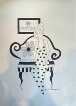 Paulina Del Mar &quot;Untitled V&quot; H/S Original Pen &amp; Ink Drawing Tarkay Style - £116.66 GBP