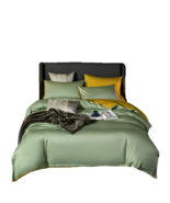 Anyhouz Duvet Comforter Set Double Green/ Yellow Egyptian Cotton Thick B... - $241.50