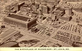 Vintage POSTCARD-BIRTHPLACE Of Budweiser, World&#39;s Largest Brewery St. Louis BK50 - £4.31 GBP