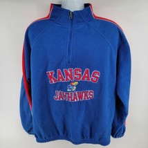 Kansas Jayhawks Pro Edge 1/2 Zip Blue Long Sleeve Fleece Size L - £26.08 GBP