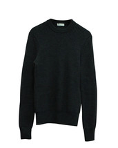 Sandro Paris Checked Pattern Texture Sweater In Dark Wool Men Grey S - £127.62 GBP