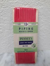 Penney&#39;s Vintage Percale Piping Biased &amp; Corded Rose Color Sewing Trim 4... - £6.19 GBP