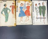 Vintage Sewing Pattern Lot 3 1950s Dresses Bust 32 COMPLETE Advance Simp... - $14.95