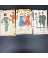 Vintage Sewing Pattern Lot 3 1950s Dresses Bust 32 COMPLETE Advance Simp... - £11.71 GBP