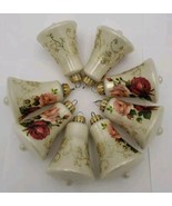 LOT OF 8 Krebs BELLS Glass Christmas Ornaments Victorian ROSES GOLD Glit... - €32,21 EUR