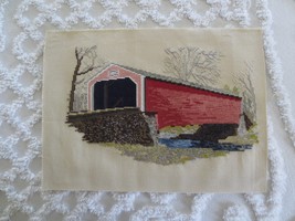 COVERED BRIDGE Cross Stitch  13-1/2&quot; x 10&quot; PANEL--Actual Design 11-1/2&quot; ... - $17.82