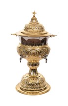High Quality Gold &amp; Silver Plated Orthodox Holy Water Font 27.5&quot;-70cm 12L 405oz - £950.24 GBP