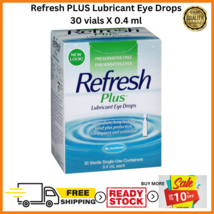 Refresh Plus Lubricant Eye Drops( 30 vials x0.4ml) for Dry Irritation FREE SHIP - £20.92 GBP