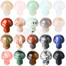 20 Pieces Crystal Mushroom Sculpture Decor Hand Making Mini Mushroom Sha... - £14.93 GBP
