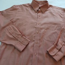 Jos A Bank Traveler's Collection Men's Texas Orange Cotton Button Up Shirt Sz M image 5