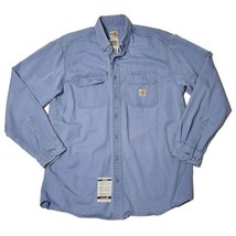 Carhartt FR Shirt Button Down Mens Size Large Flame Resistant Blue Long Sleeve - £22.15 GBP