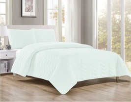 Nohemy Light Blue Color Prewashed Bedspread Set 3 Pcs California King Size - £51.86 GBP