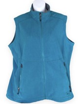 REI Women&#39;s XL Full Zip Up Fleece Vest Zip Pockets Teal W Gray Color EUC - $18.99