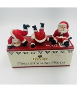 Vintage 1995 Holly Time Tumbling Santa Clause Christmas Decor Hand Paint... - £7.52 GBP