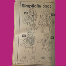 Simplicity 5303 Blouse Pattern Miss 12 1981 Uncut No Envelope Ruffled Bu... - $9.87