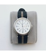 Timex Weekender White Dial Reversible Fabric Men&#39;s Watch Vtg - £17.44 GBP