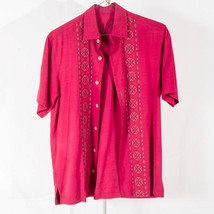 Tommy Bahama Silk Red Hawaiian Button Down Shirt Mens Small S - $44.54