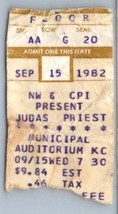 Vintage Judas Priest Ticket Stub September 15 1982 Kansas City Missouri - £19.56 GBP