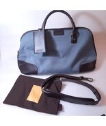 Vintage Hartmann blue Tweed leather Carry-On Overnight Luggage Tote Shou... - $95.00