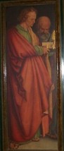 VTG CHRISTIAN ART SAINT PAUL &amp; ST TIMOTHY? ANCIENT SCHOLAR LIBRARIAN INT... - $89.90