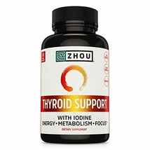 Zhou Thyroid Support Complex with Iodine Supplement, Increase Energy, Fights Fog - £24.65 GBP