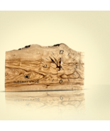 classy Live edge olive wood wall clock engraved and filled with epoxy resin - $339.91 CAD