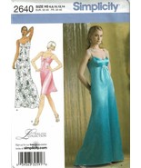 Simplicity Sewing Pattern 2640 Strapless Dress Formal Gown Misses Size 6-14 - $9.74