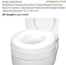 Portable 5-Inch Elevation Toilet Seat Riser for Elderly - Slip-Resistant... - $463.34 MXN