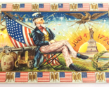 UNCLE SAM July 4th 1776 Independence Day Holiday 1912 ANTIQUE Embossed P... - $26.99