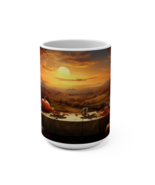 Fall Autumn Thanksgiving Dinner Table Coffee Mug 15oz - £8.94 GBP