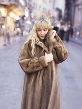 Pastel Autumn Haze Brown Mink Fur Coat Coats L Fast Shipping - £471.08 GBP