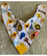 Nuby Boys White Yellow Elephants Blue Hippo Baby Drool Bib Baby Teether - $6.37